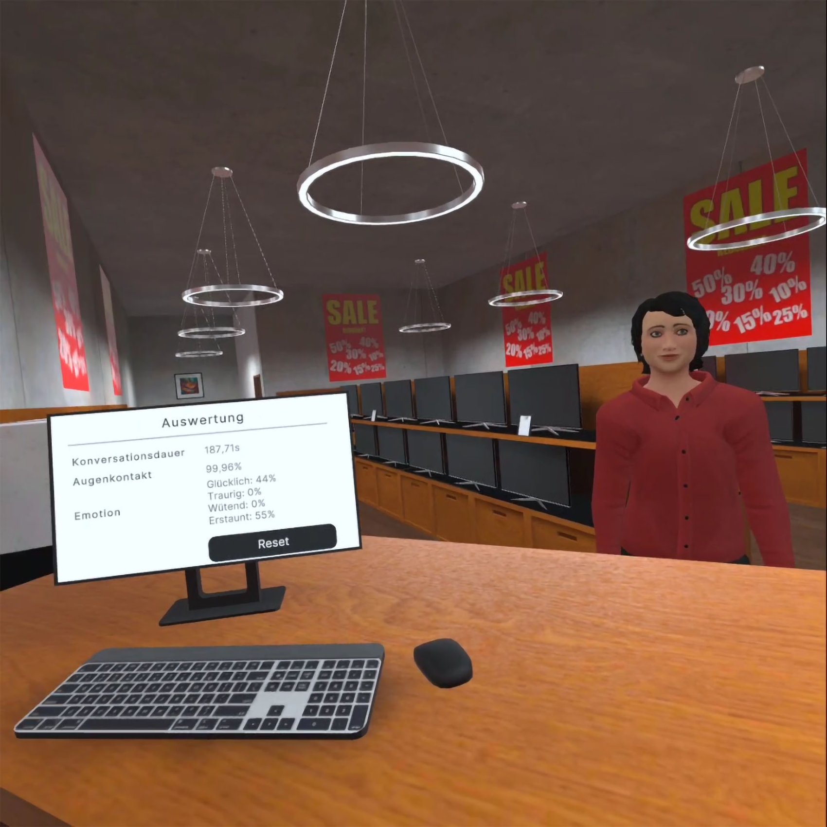 KI-Dialog in Virtual Reality Retail-Training